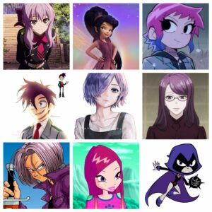 light purple hair characters