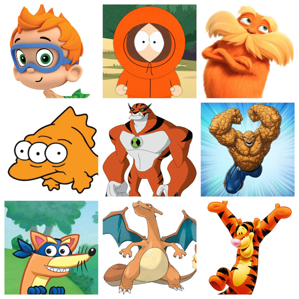 Iconic Orange Cartoon characters