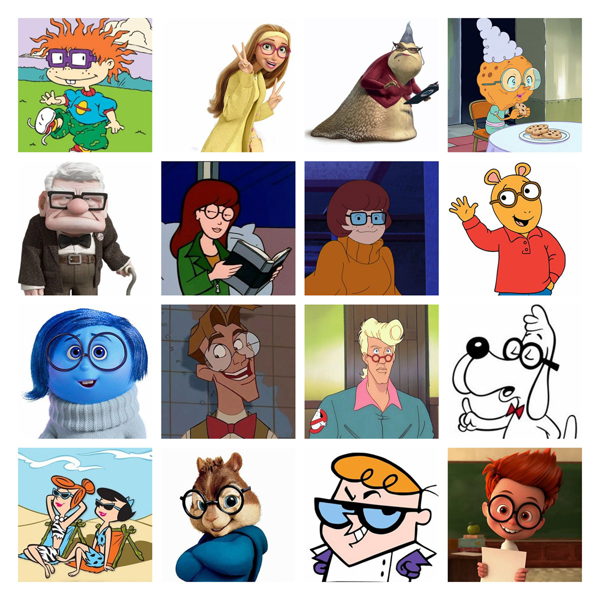 Cartoon Characters With Glasses