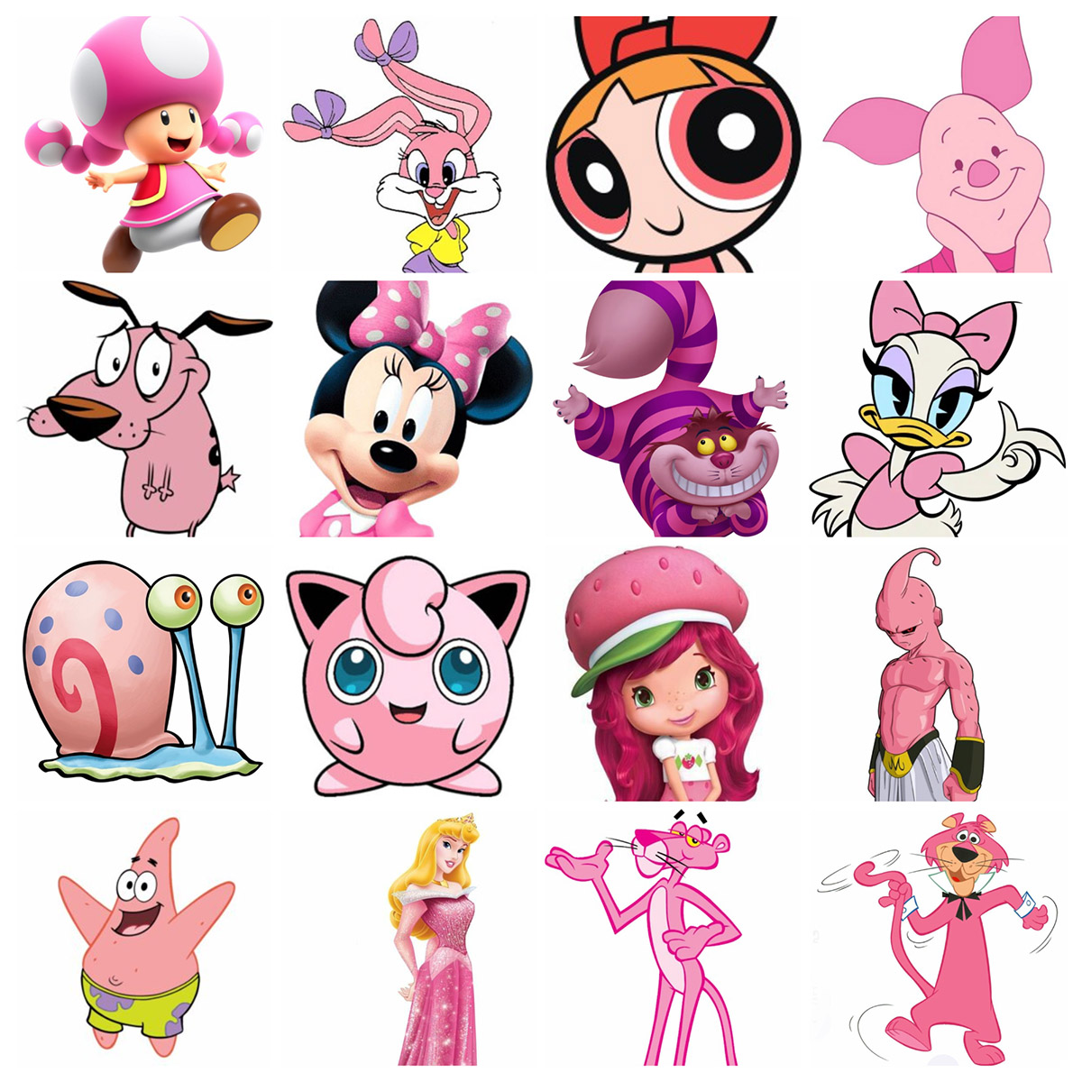 Pink Cartoon Characters
